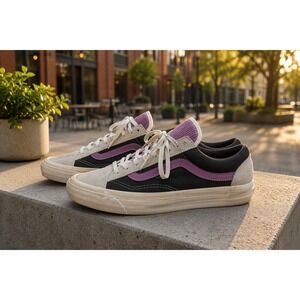 Vans OG Style 36 LX Black Orchid Ecru Corduroy Tongue Suede Leather Shoe W 7.5